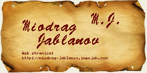 Miodrag Jablanov vizit kartica
